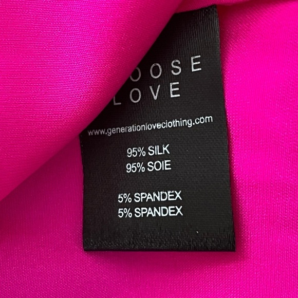 NWT! Generation Love "Aida" Lace Silk Tank hot pink & black XXS Sexy Romantic - Picture 11 of 13